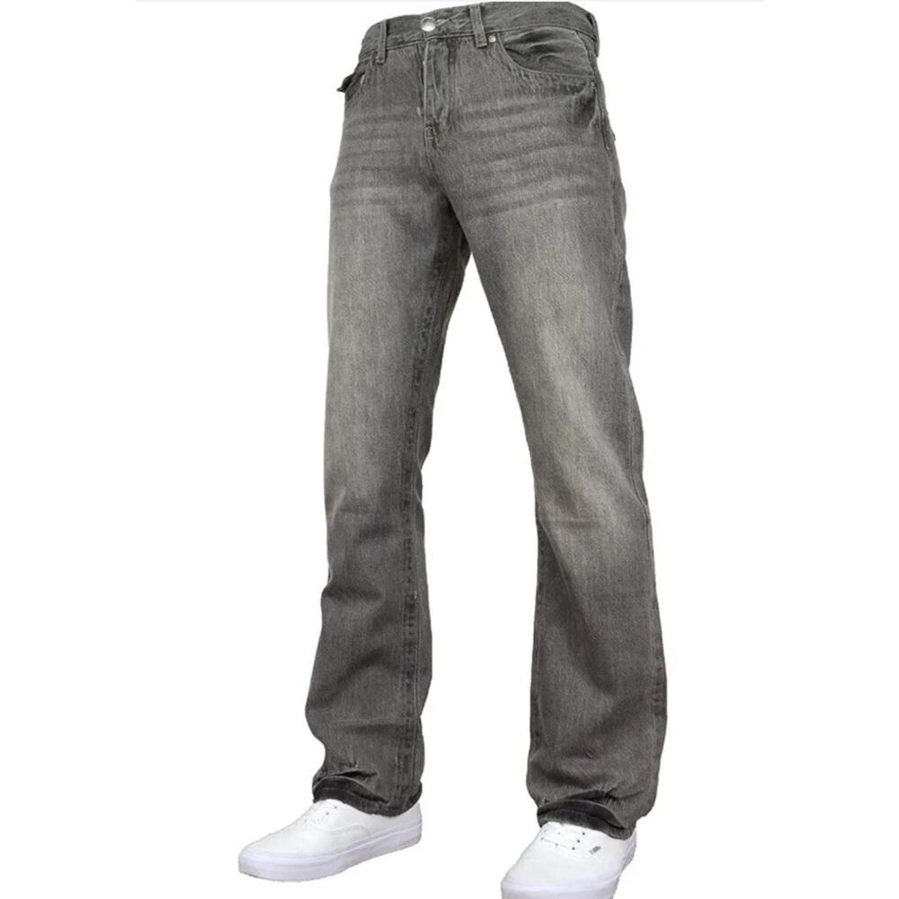 Fremont & Harris Washington Mens Regular Fit Bootcut Wide Leg Denim Jeans 38x34